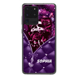 PERSONALIZED SKULL GIRL ROSE PHONECASE NQTN0505