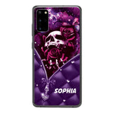 PERSONALIZED SKULL GIRL ROSE PHONECASE NQTN0505