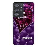 PERSONALIZED SKULL GIRL ROSE PHONECASE NQTN0505