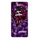 PERSONALIZED SKULL GIRL ROSE PHONECASE NQTN0505