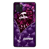 PERSONALIZED SKULL GIRL ROSE PHONECASE NQTN0505