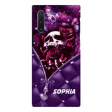 PERSONALIZED SKULL GIRL ROSE PHONECASE NQTN0505