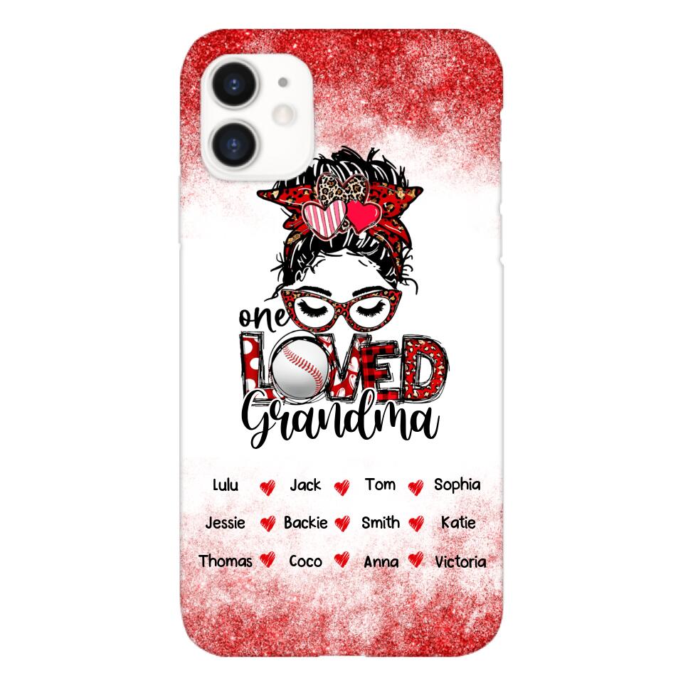 PERSONALIZED ONE LOVED BASEBALL GRANDMA PHONECASE QTDT0605