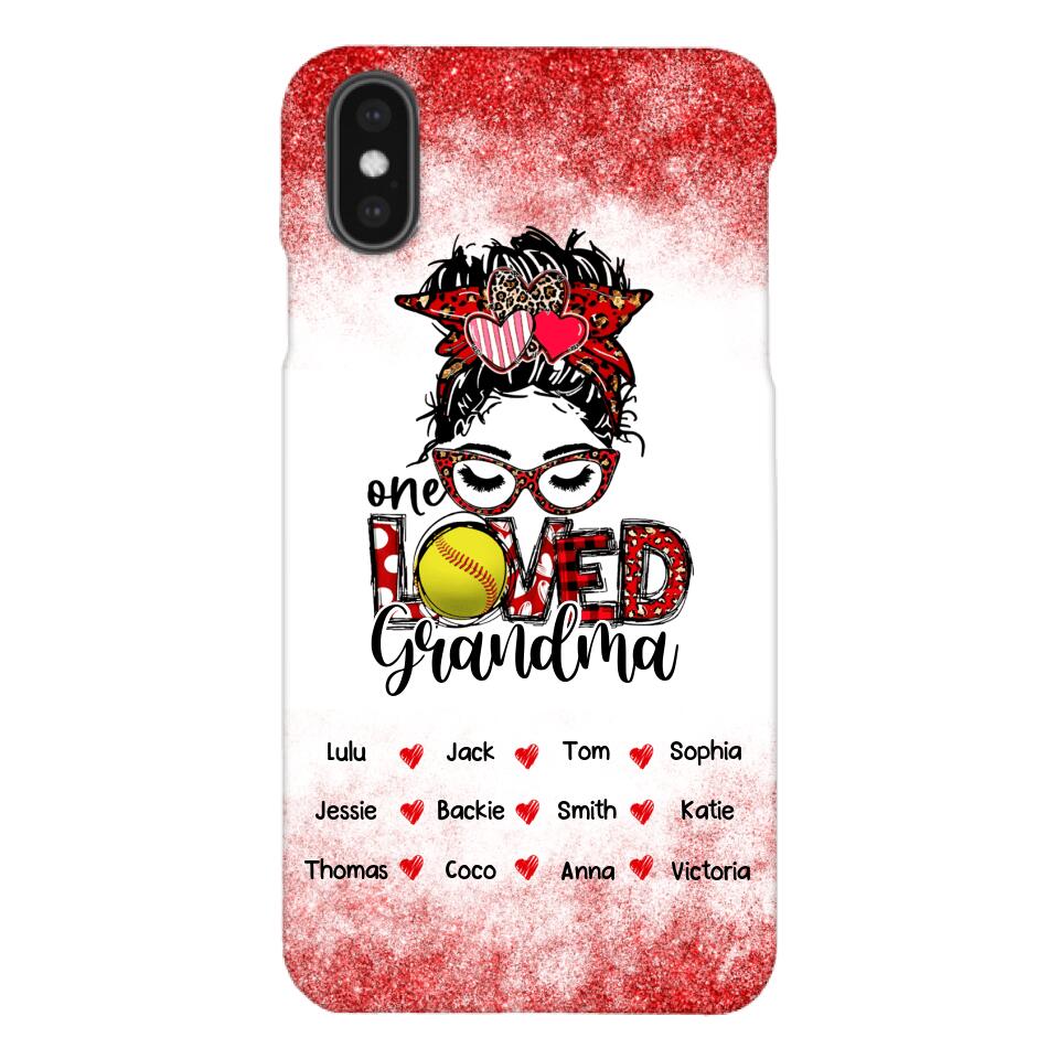 PERSONALIZED ONE LOVED SOFTBALL GRANDMA PHONECASE QTDT0605