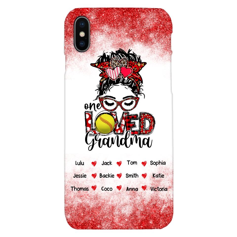 PERSONALIZED ONE LOVED SOFTBALL GRANDMA PHONECASE QTDT0605