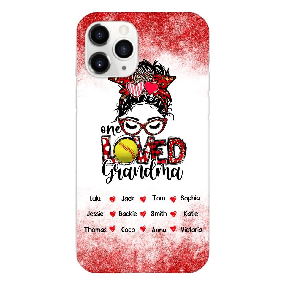 PERSONALIZED ONE LOVED SOFTBALL GRANDMA PHONECASE QTDT0605