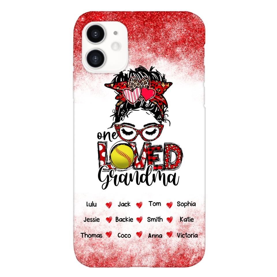 PERSONALIZED ONE LOVED SOFTBALL GRANDMA PHONECASE QTDT0605