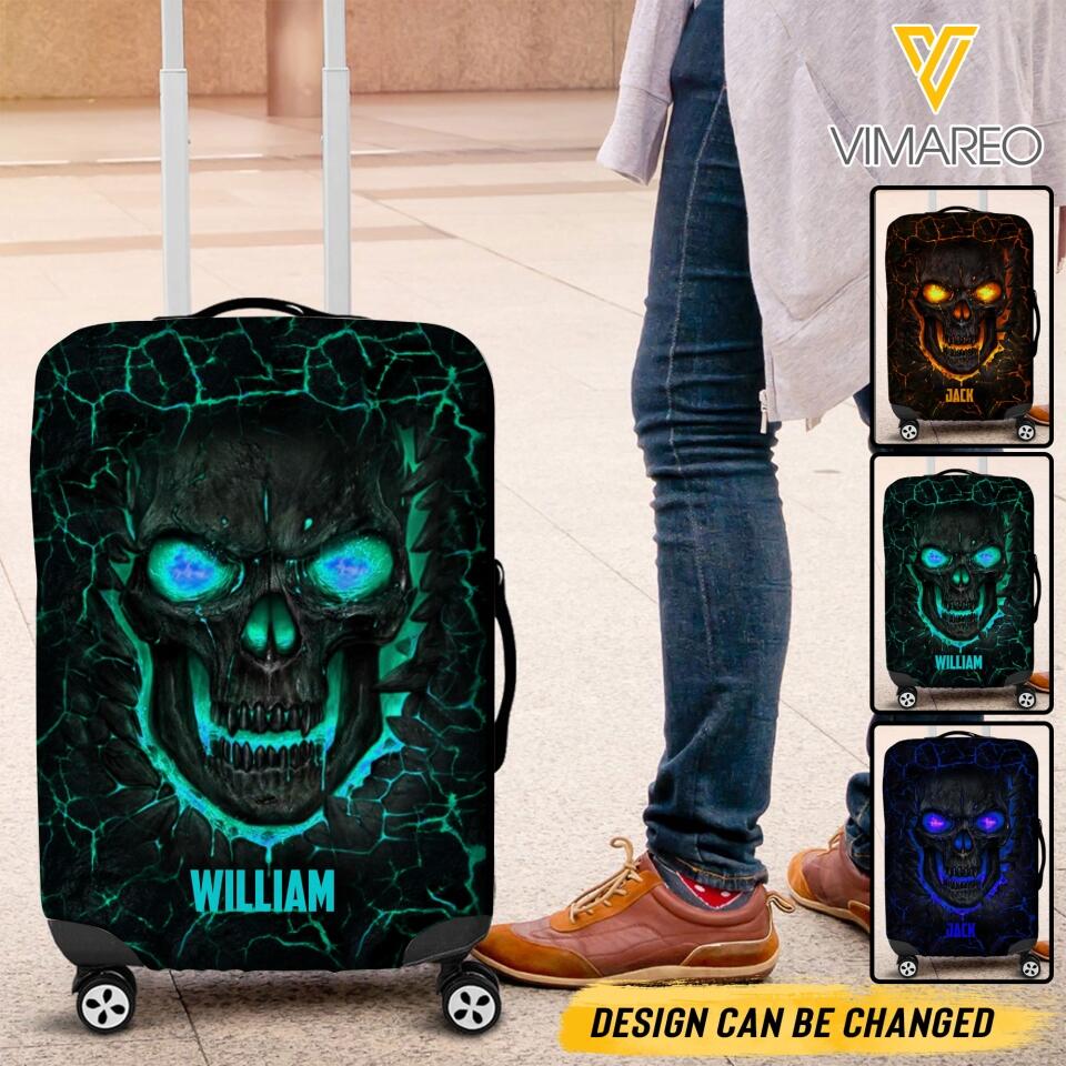 Personalized Skull Luggage Cover Printed NQTN0705