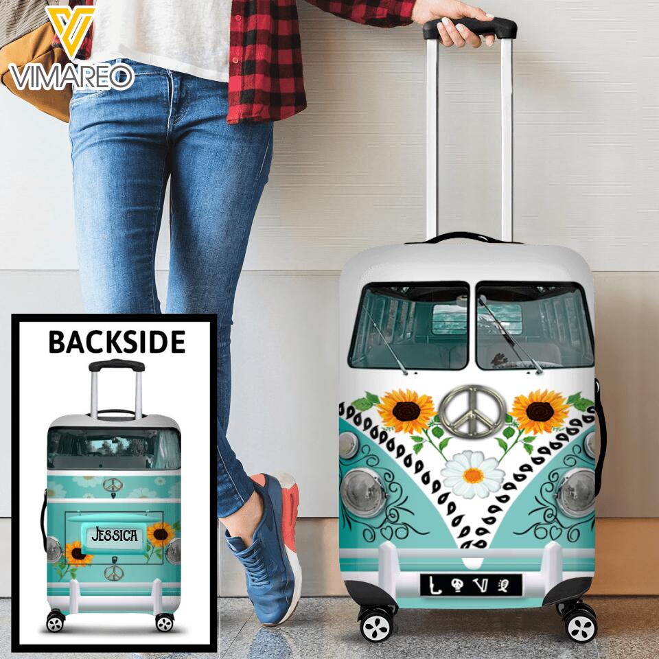 DH Personalized Hippie Luggage Cover Printed DT075