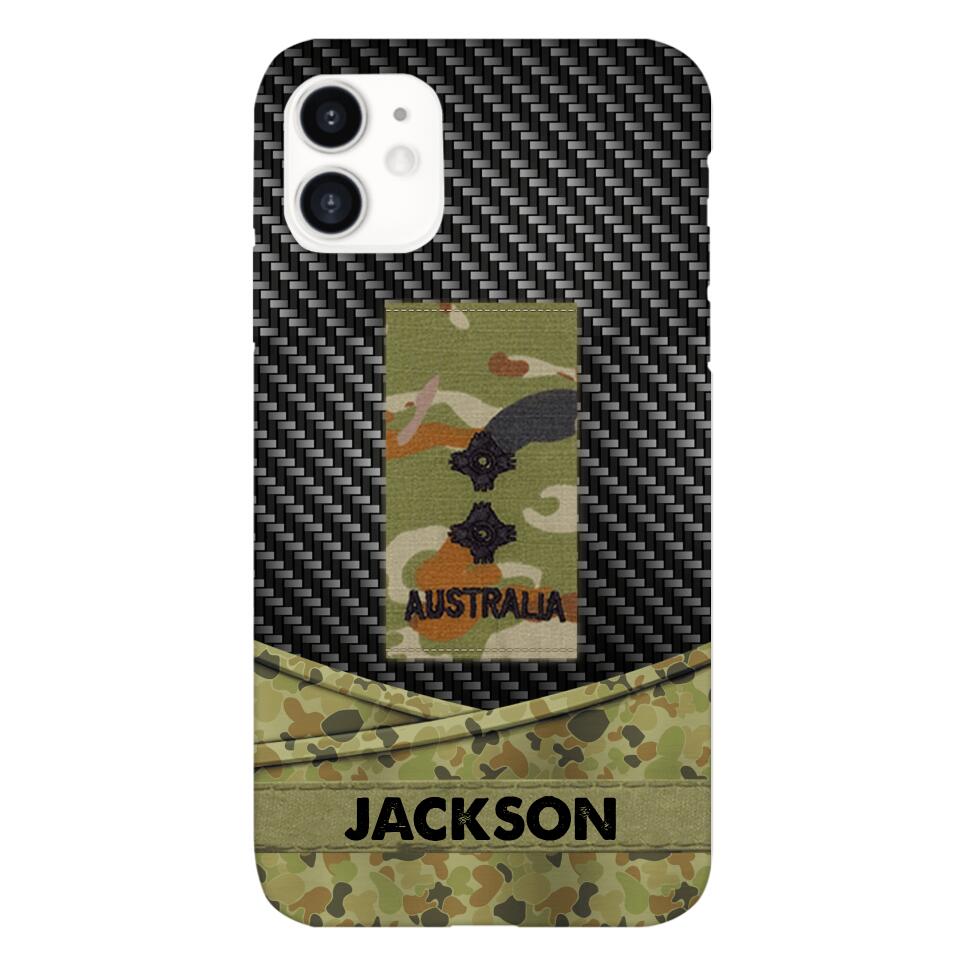 Personalized Australian Soldier Phone Case Camo Printed 22MAY-HC09