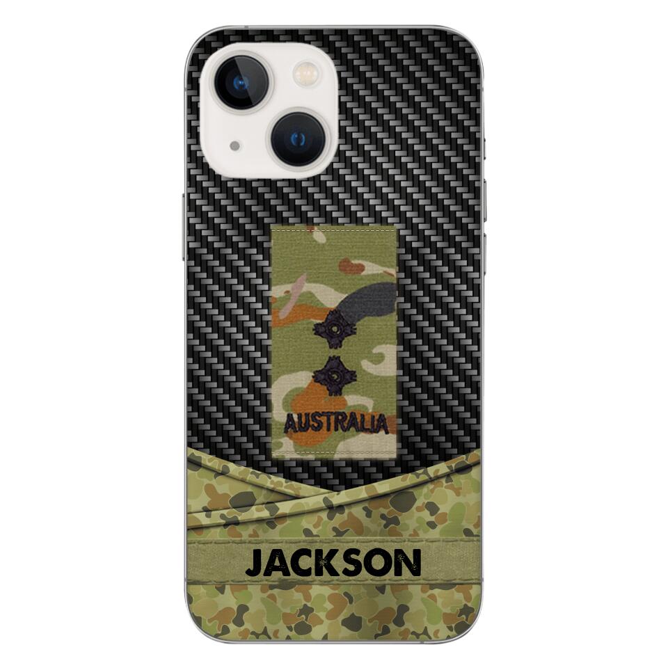 Personalized Australian Soldier Phone Case Camo Printed 22MAY-HC09