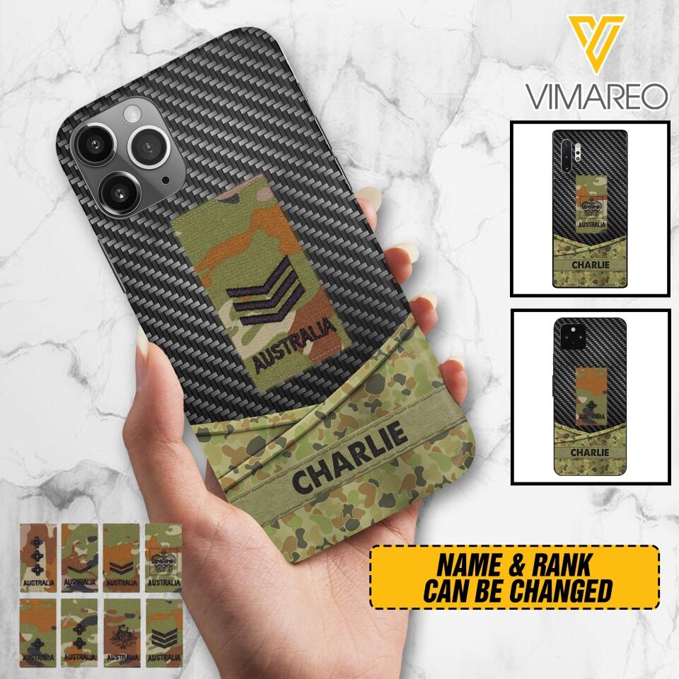 Personalized Australian Soldier Phone Case Camo Printed 22MAY-HC09