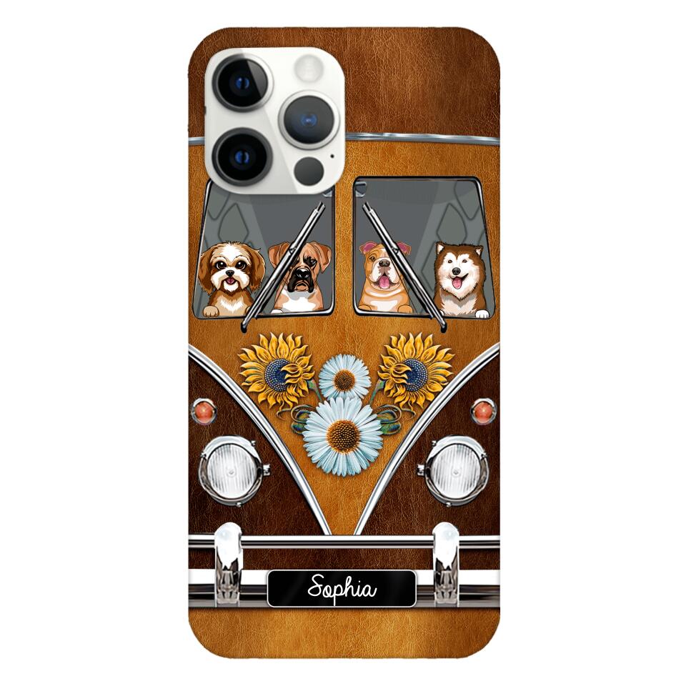 Personalized Dog Sunflower Phone Case Printed 22MAY-DT09