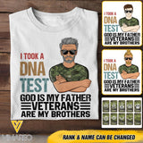 PERSONALIZED I TOOK A DNA TEST GOD IS MY FATHER CANADIAN VETERANS ARE MY BROTHERS TSHIRT QTDT1105