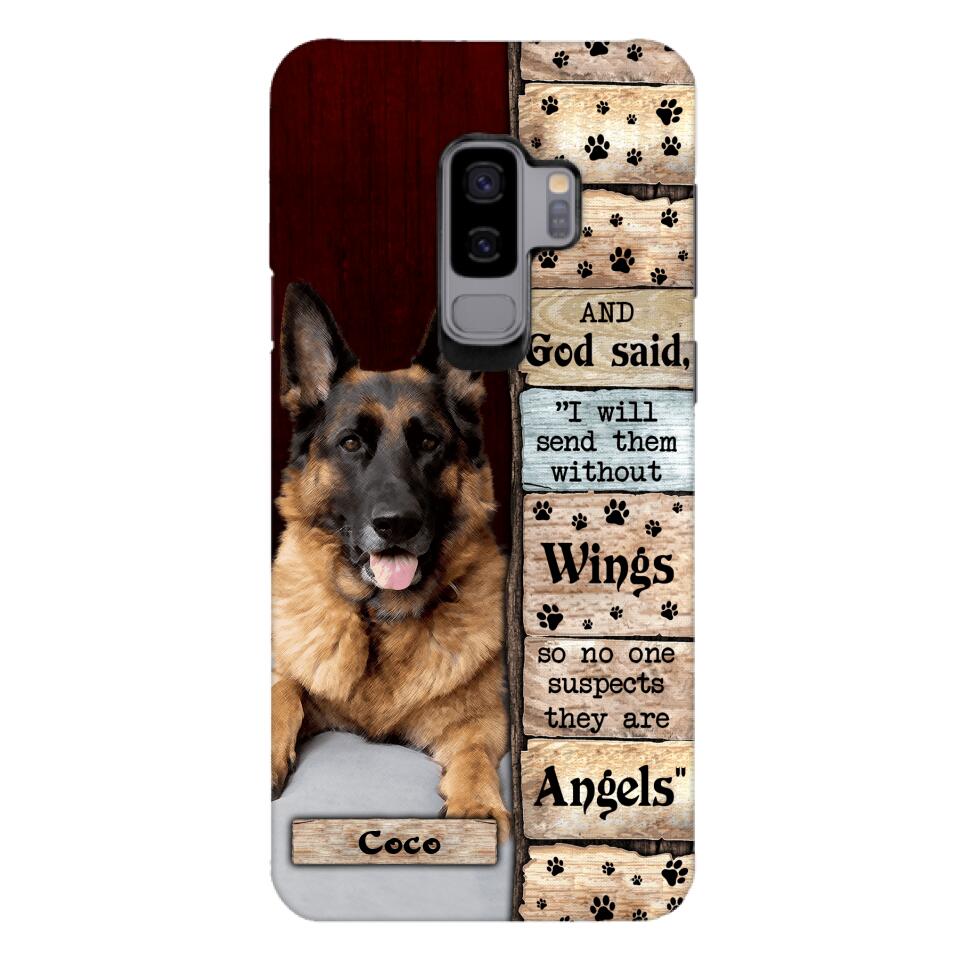 PERSONALIZED GOD SAID SEND THEM WITHOUT WINGS DOGS ARE ANGELS UPLOAD PHOTO PHONECASE QTDT1105