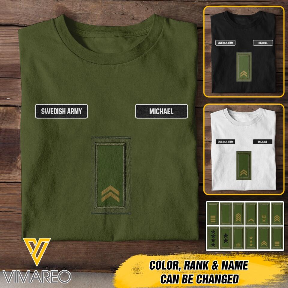 DH Personalized Swedish Army Tshirt Printed DT1105