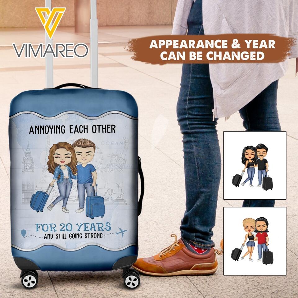 Personalized Annoying Each Other For Years And Still Going Strong Luggage Cover Printed QTHC1105