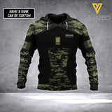 PERSONALIZED CANADIAN ARMY RANK HOODIE OR TSHIRT 3D PRINTED QTHC1205