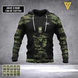PERSONALIZED CANADIAN ARMY RANK HOODIE OR TSHIRT 3D PRINTED QTHC1205
