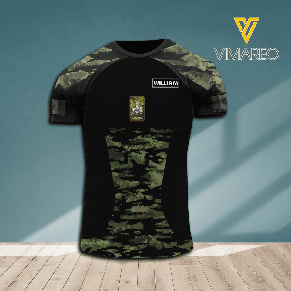 PERSONALIZED CANADIAN ARMY RANK HOODIE OR TSHIRT 3D PRINTED QTHC1205