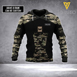 PERSONALIZED UK ARMY RANK HOODIE OR TSHIRT 3D PRINTED QTHC1205