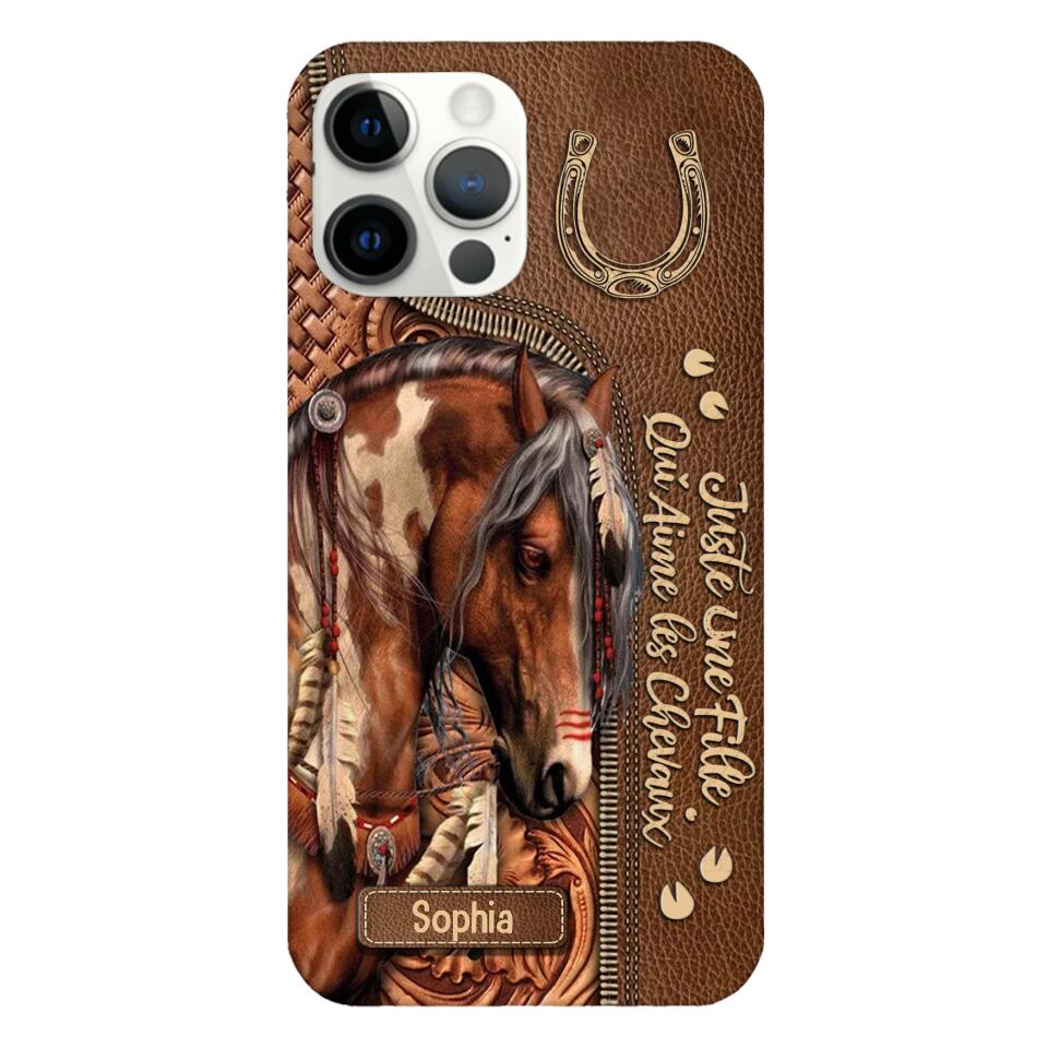 Coque de téléphone personnalisée Amoureux des chevaux imprimée 22MAY-HQ12
