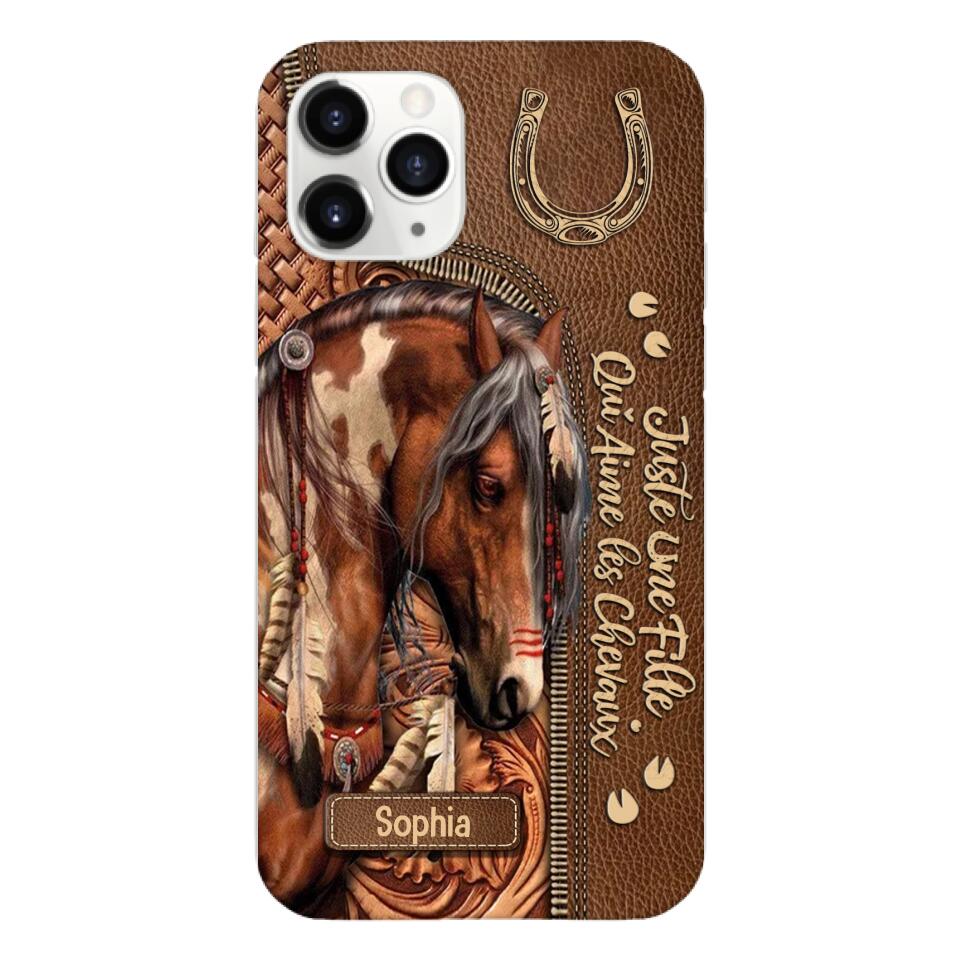 Coque de téléphone personnalisée Amoureux des chevaux imprimée 22MAY-HQ12