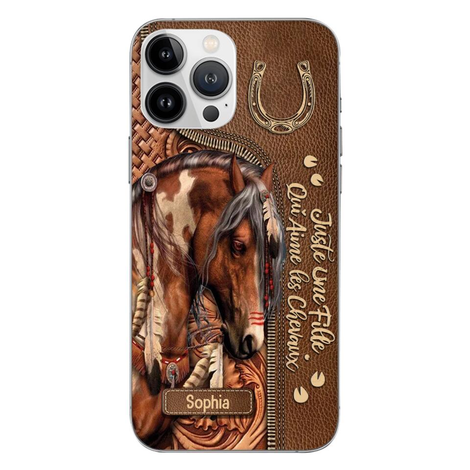 Coque de téléphone personnalisée Amoureux des chevaux imprimée 22MAY-HQ12