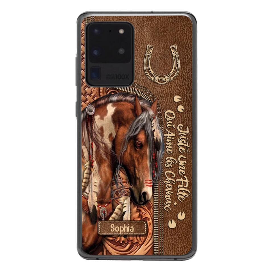 Coque de téléphone personnalisée Amoureux des chevaux imprimée 22MAY-HQ12