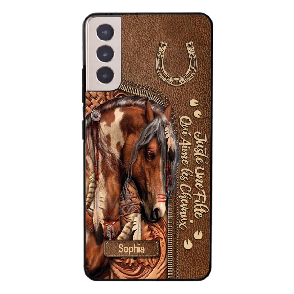Coque de téléphone personnalisée Amoureux des chevaux imprimée 22MAY-HQ12