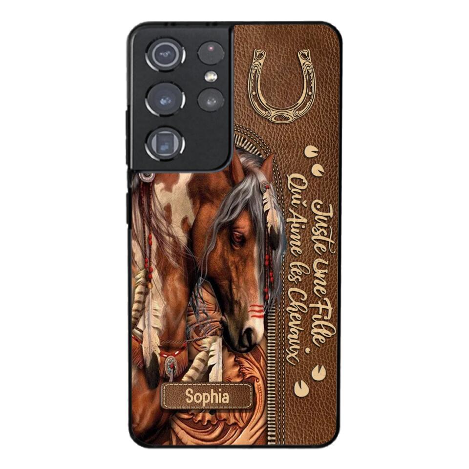 Coque de téléphone personnalisée Amoureux des chevaux imprimée 22MAY-HQ12