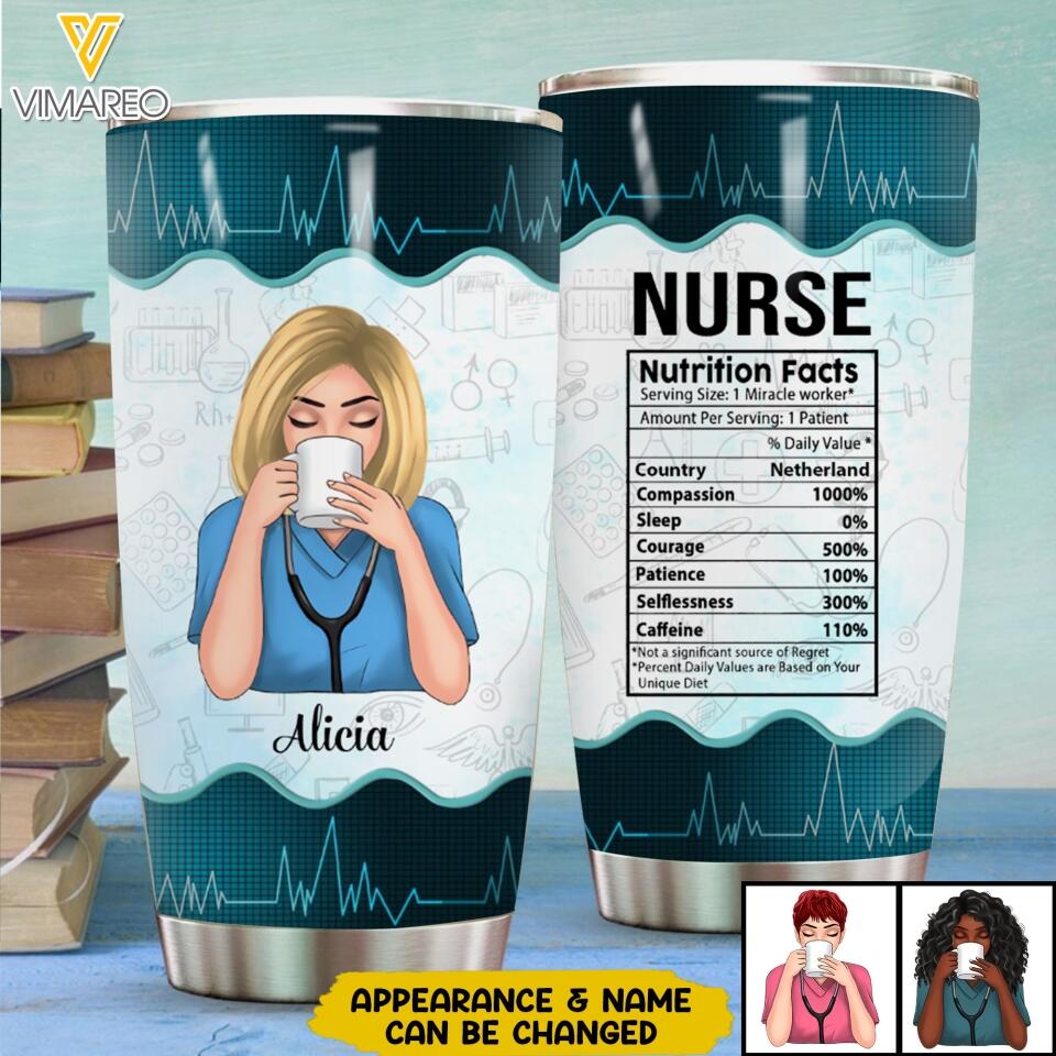 Personalized Nurse Netherland Tumbler Printed 22MAY-LN12