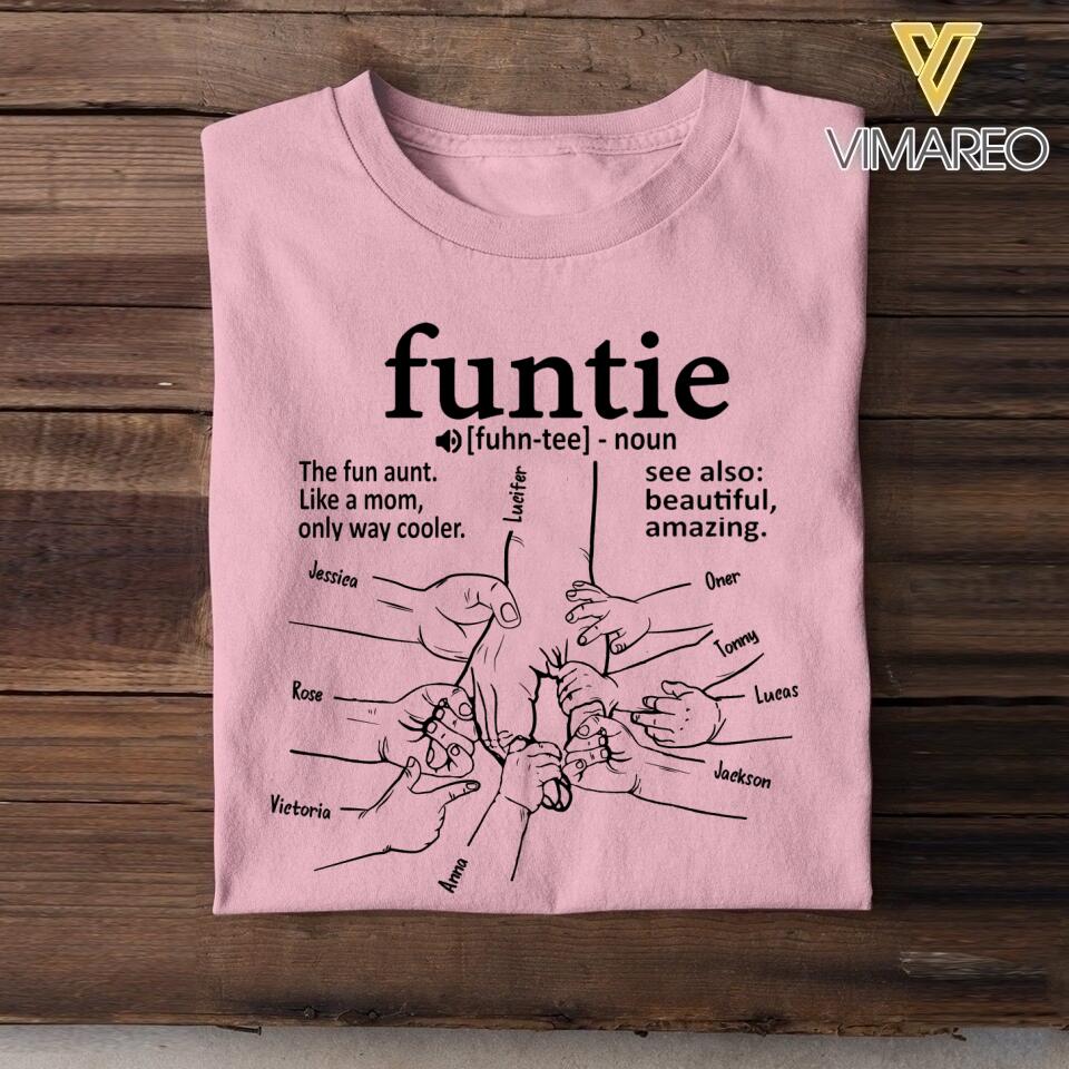 PERSONALIZED FUNTIE KID NAME HAND TSHIRT NQHC1205