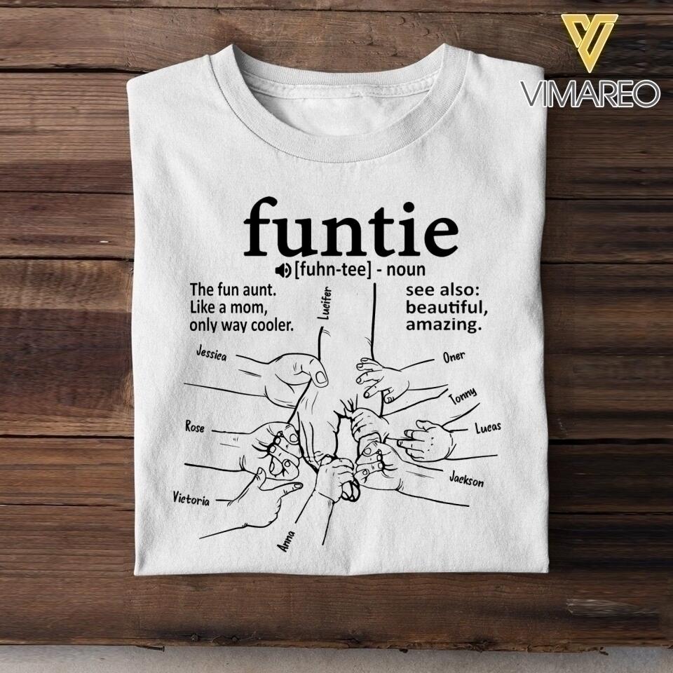 PERSONALIZED FUNTIE KID NAME HAND TSHIRT NQHC1205