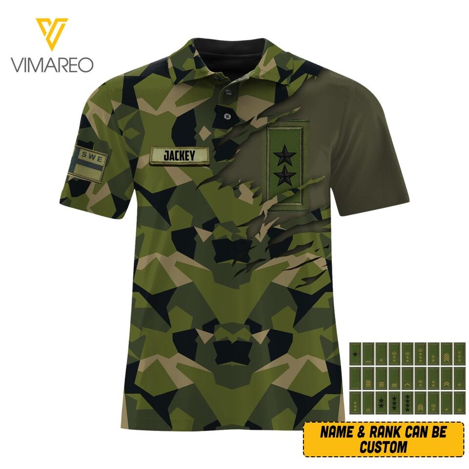 Dh Swedish Army Hawaii Shirt Printed HQ1205