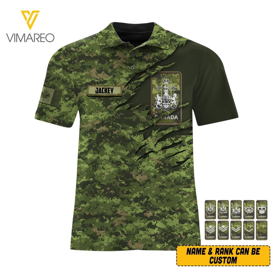 DH Canadian Army Hawaii Shirt Printed HQ1205