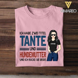 Personalisiert Tante Und Hundemutter Tshirt Gedruckt 22MAY-LN13