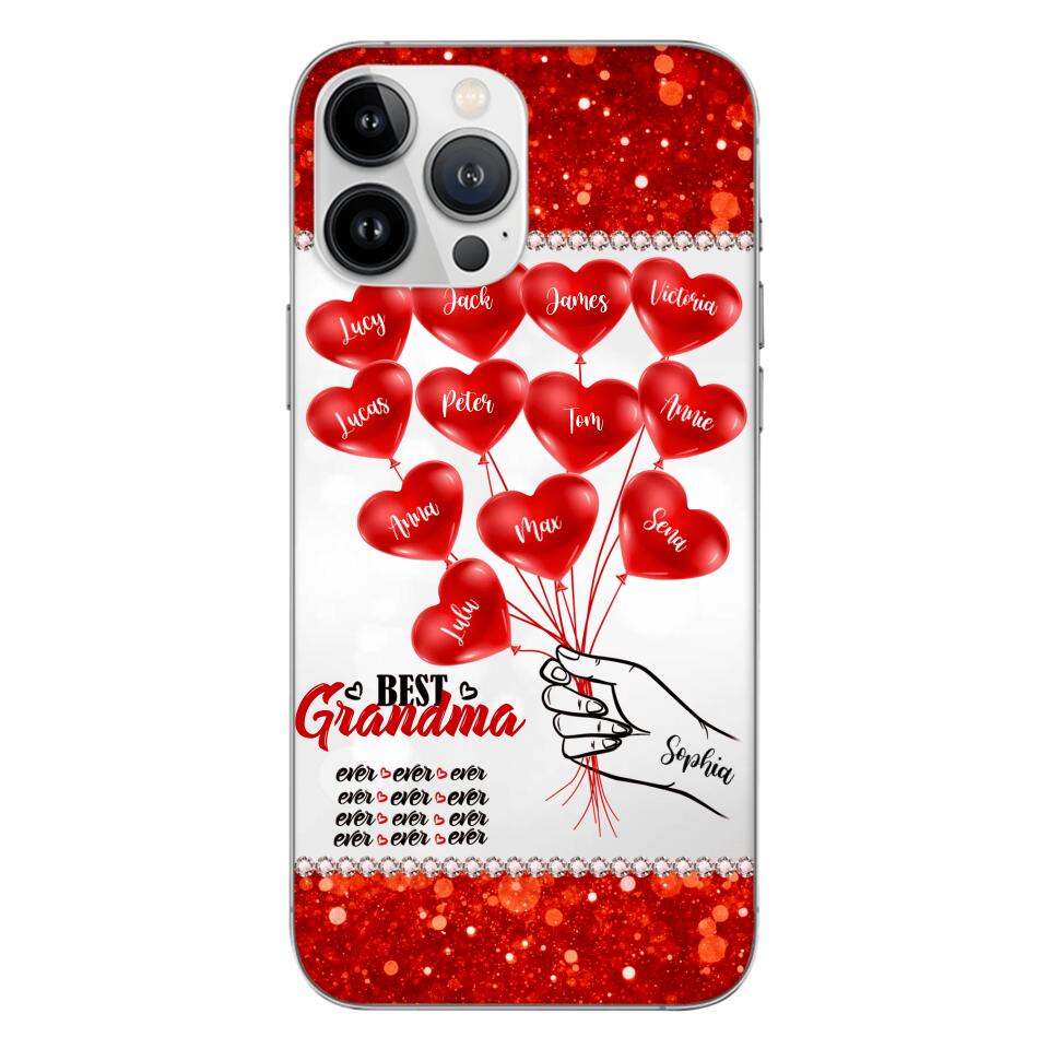 PERSONALIZED BEST GRANDMA EVER KID NAME BALLOONS PHONECASE QTHC1605