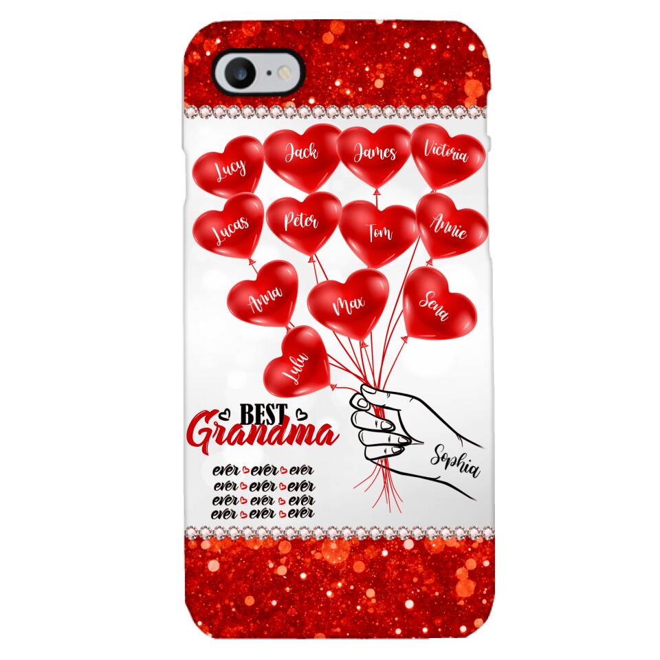 PERSONALIZED BEST GRANDMA EVER KID NAME BALLOONS PHONECASE QTHC1605