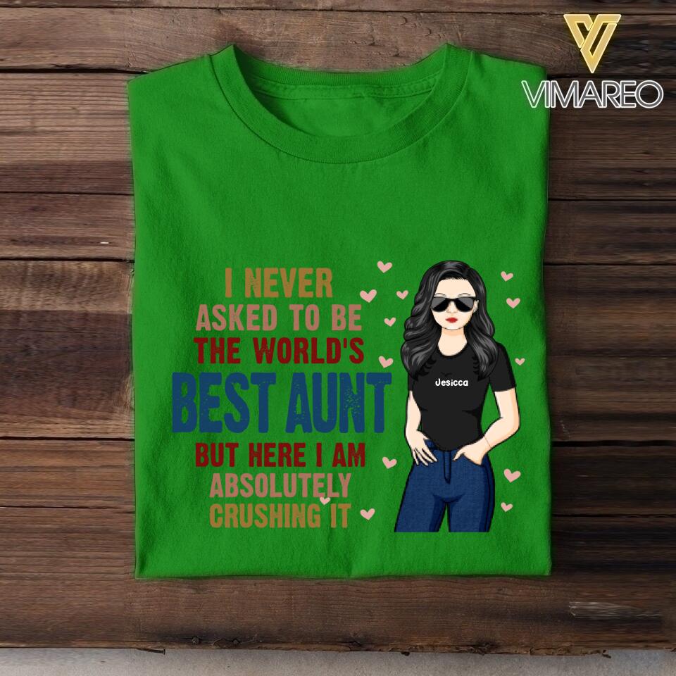 PERSONALIZED THE WORLD'S BEST AUNT TSHIRT NQTN1605