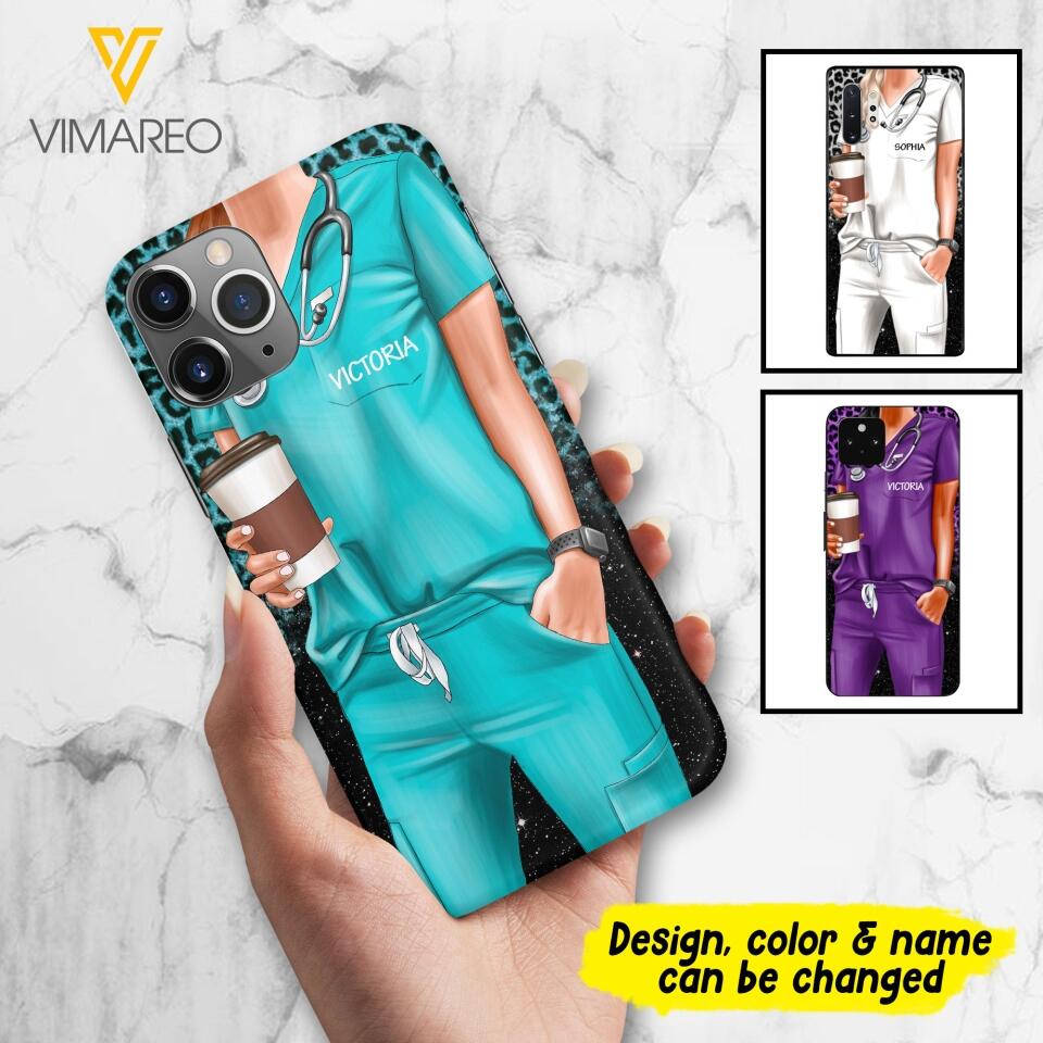 Personalized Nurse Phone Case Printed 22MAY-LN17
