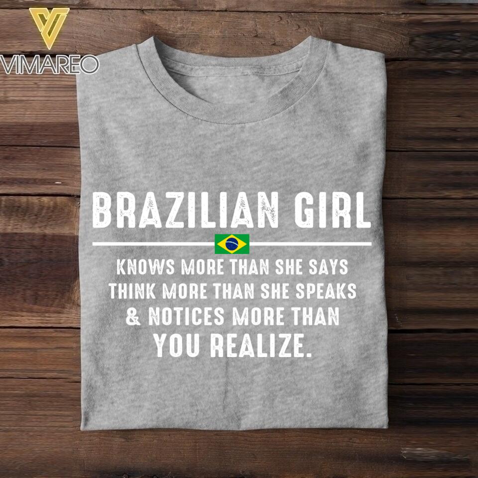 DH Personalized Brazilian Girl Tshirt Printed DT1805