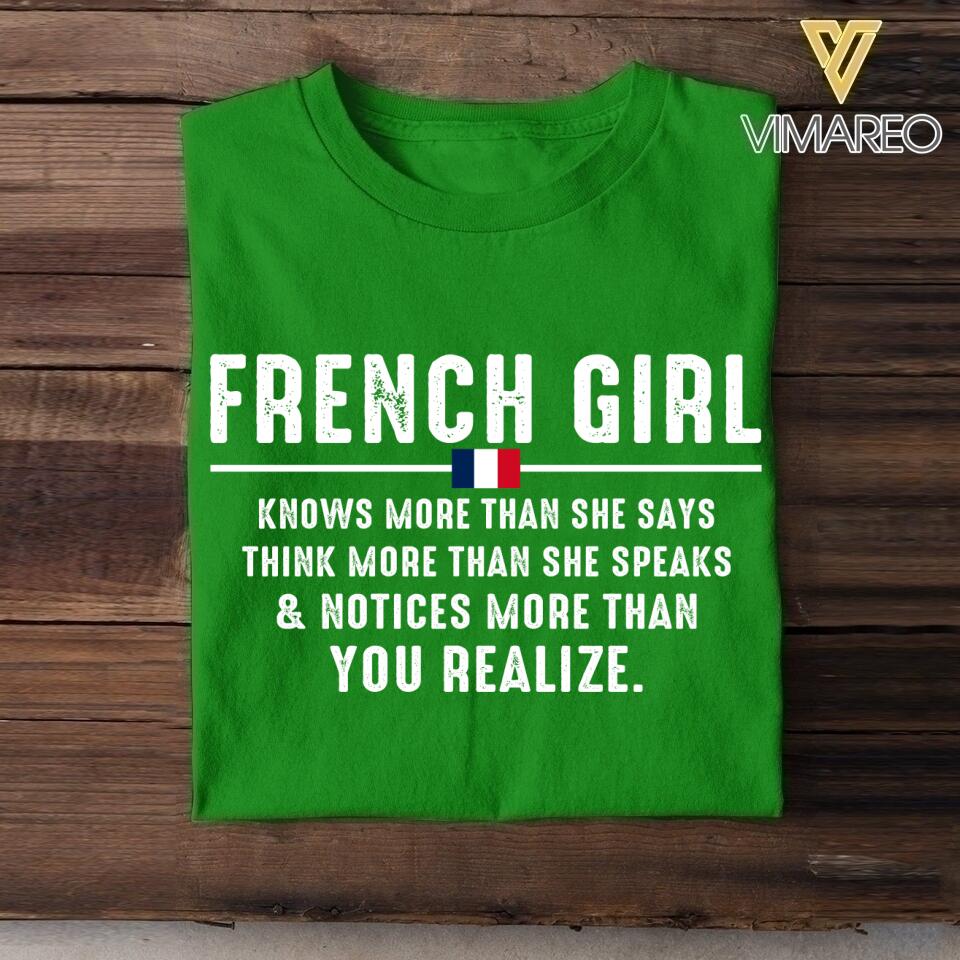 DH Personalized French Girl Tshirt Printed DT1805