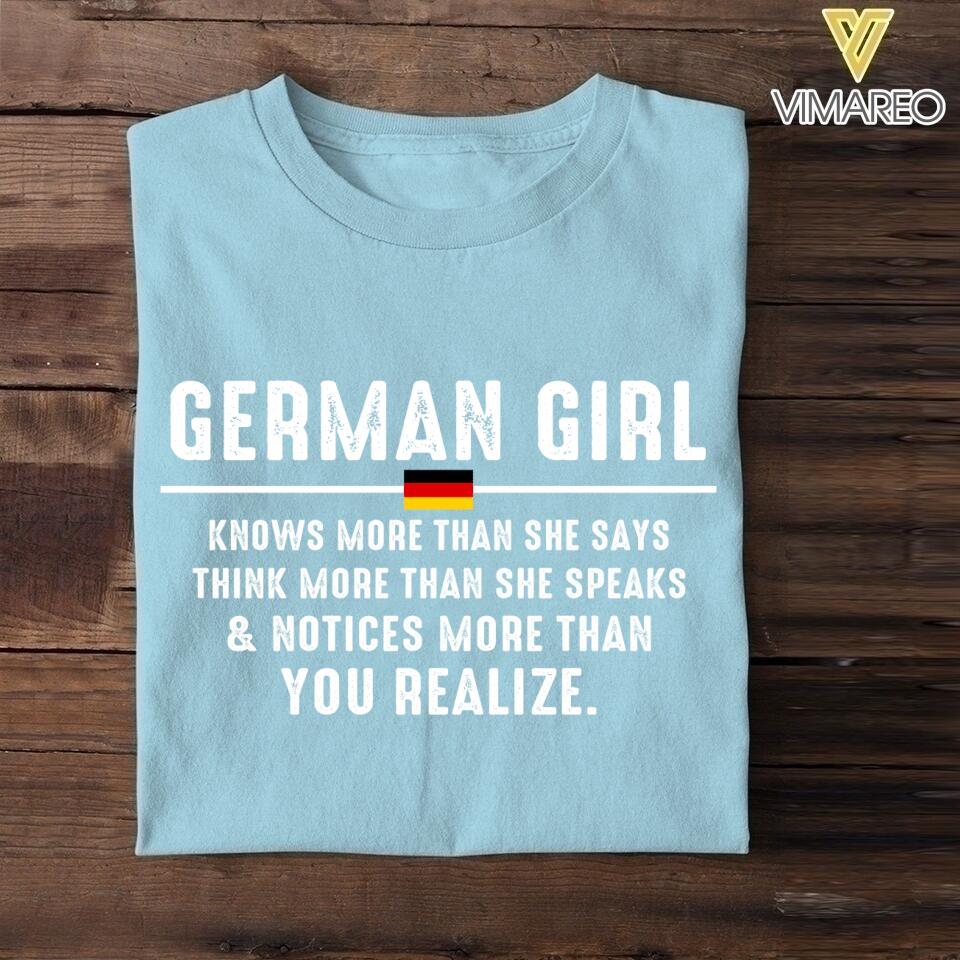 DH Personalized German Girl Tshirt Printed DT1805