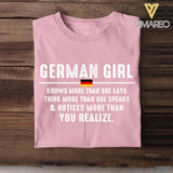 DH Personalized German Girl Tshirt Printed DT1805