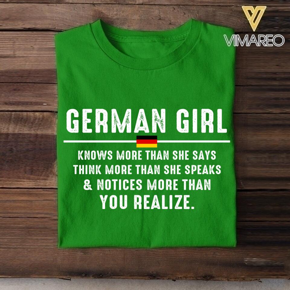 DH Personalized German Girl Tshirt Printed DT1805
