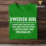DH Personalized Swedish Girl Tshirt Printed DT1805