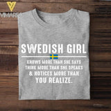 DH Personalized Swedish Girl Tshirt Printed DT1805