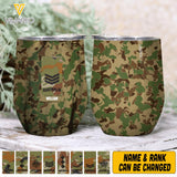 Personalized Australian Army Camo Wine Tumbler Printed 22MAY-LN18