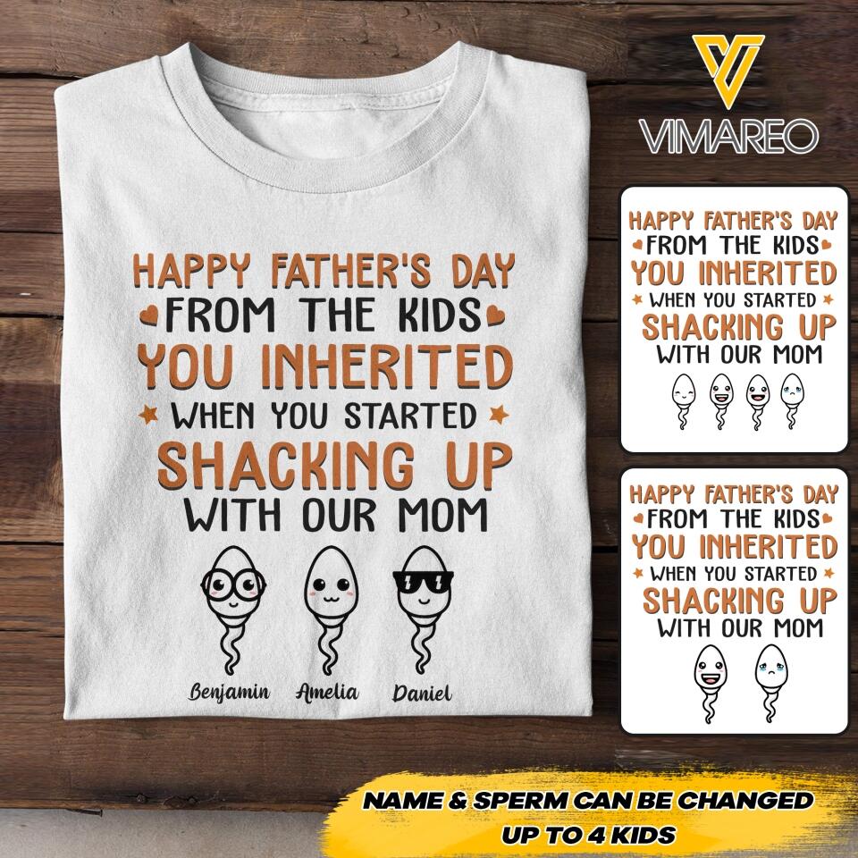 PERSONALIZED HAPPY FATHER'S DAY FROM THE KIDS TSHIRT NQHC1805